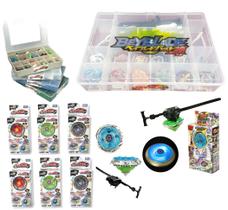 Kit 6 Beyblade Pião de Led Metal Fusion + 6 Lançadores + Maleta