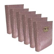 KIT 6 Bíblia Sagrada Glitter Rosa Com Coroa