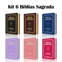 Kit 6 Bíblias Sagrada Pequena - Luxo Variadas - 9x13cm Kit 6 Bíblias Sagrada Pequena - Luxo Variadas - 9x13cm