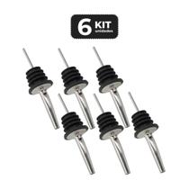 Kit 6 bico dosador inox para garrafas barman