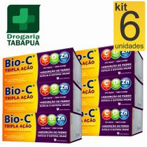 KIT 6 Bio-C Tripla Ação - vitamina C,D e Zinco efervescente com 10 comprimidos