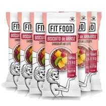 Kit 6 Biscoito de Arroz c/ Chocolate ao Leite FIT FOOD 60g