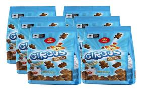 kit 6 Biscoito Vieira De Castro Circus Cacau Pacote 125g