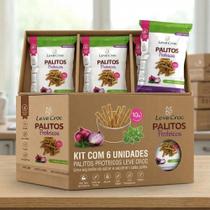 Kit 6 Biscoitos Proteicos Low Carb Palitos Cebola e Orégano Vegano Sem Glúten Snack Saudável 50g