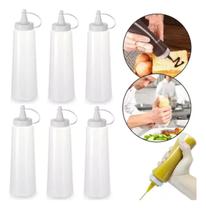 Kit 6 Bisnaga Molho Mostarda Ketchup Maionese 400Ml Tampa Branca