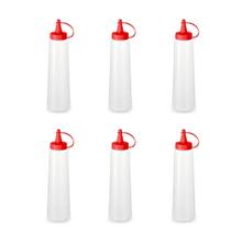 Kit 6 Bisnagas para Molhos 400ml Plástica Ketchup Tampa Verm