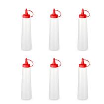 Kit 6 Bisnagas para Molhos 400ml Plástica Ketchup Tampa Verm