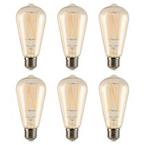 Kit 6 black&decker lâmp led filamento ambar 3w 2200k bivolt