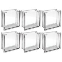 Kit 6 Bloco De Vidro Incolor Com Furo 19X19X8 Tradestar