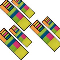 Kit 6 Blocos de Notas Autoadesivas Diversas Formas Cores 11 Peças