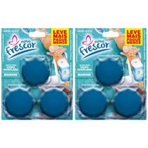 Kit 6 Blocos Sanitário Triplo para Caixa Acoplada 45g Azul - Marine Nova Frescor Kit 6 Blocos Sanitário Triplo para Caixa Acoplada 45g Azul - Marine Nova Frescor