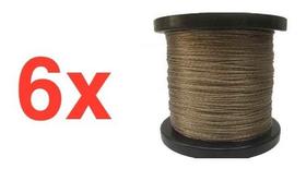 Kit 6 Bobinas 500mts Cabo De Aço Com Pvc 1,75mm Para Varal Kit 6 Bobinas 500mts Cabo De Aço Com Pvc 1,75mm Para Varal