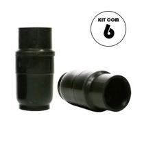 Kit 6 Bocal Pendente Soquete Lustre E14 Plástico Preto