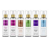 Kit 6 Body Splash Delight Very Sexy Roses Good Graces Pure Grace Soft Breeze