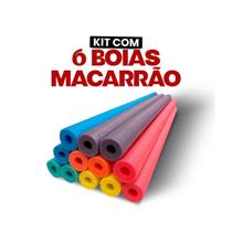 Kit 6 Boias Macarrão Flutuante com cores diversas Para Piscina, Praia, Hidromassagem