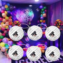 Kit 6 Bola Espelho Vidro Refletor Rotativo 5cm Para Festa Discoteca Eventos REF5CM - LED