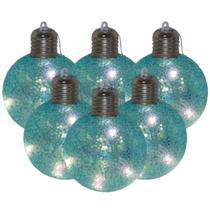 Kit 6 Bola Iluminada Led Glitter 8cm 11cm Azul Linda Na Casa Kit 6 Bola Iluminada Led Glitter 8cm 11cm Azul Linda Na Casa