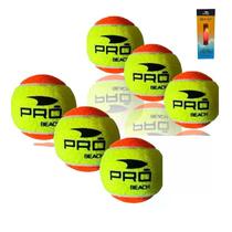 kit 6 Bolas Beach Tennis Pro Praia Areia Quadra Esporte Jogos Personal Treino