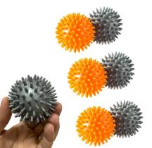 Kit 6 Bolas Cravo Massagem 6,5 Cm Propriocepção VP1058 Vollo Cinza e Laranja Kit 6 Bolas Cravo Massagem 6,5 Cm Propriocepção VP1058 Vollo Cinza e Laranja
