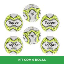 Kit 6 Bolas De Futsal Slick 2020 Amarelo + Preto Topper