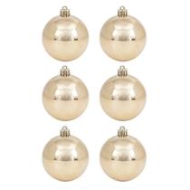 Kit 6 Bolas de Natal Lisa Perolada Champagne 6cm 1033308 - Cromus