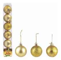 Kit 6 Bolas De Natal Lisas Foscas Glitter 6cm Árvore Decoração - Art Christmas