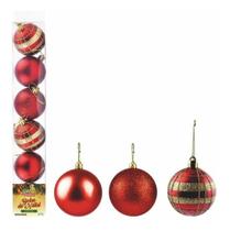 Kit 6 Bolas De Natal Lisas Foscas Glitter 6cm Árvore Decoração - Art Christmas