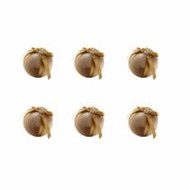 Kit 6 Bolas de Natal Veludado com Laço e Strass 8cm