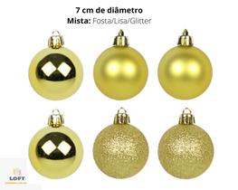 Kit 6 Bolas Dourado Enfeite 7 cm Árvore De Natal Mista Lisa Fosca Pendurar Decoração Natalina