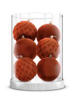 Kit 6 Bolas Natal Camurça Enfeite Veludo Decoração Premium - Kit 6 Bolas Natal Camurça Enfeite Veludo Decoração Premium -