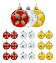 Kit 6 Bolas Natal Decoração Arvore Natalina Enfeite Glitter