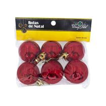 Kit 6 Bolinhas 4cm Enfeitar Decorar Pendurar Árvore Natal - Wincy - Natal