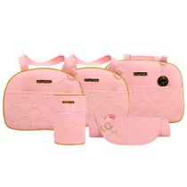 Kit 6 Bolsas Bebê Mala Saída Maternidade Menina Rosa