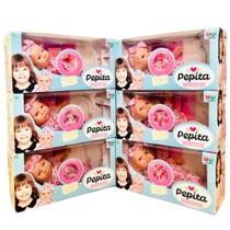 Kit 6 bonecas pepita fala papai mamãe chora e ri brinquedos de menina