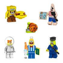 Kit 6 bonecos bob esponja patrick sandy blocos de montar Kit 6 bonecos bob esponja patrick sandy blocos de montar
