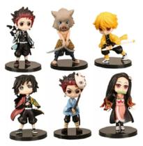Kit 6 bonecos de Demon Slayer - 7 cm - coleção