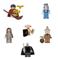 Kit 6 bonecos harry potter hermione ron hagrid luna bloco de montar