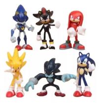 Kit 6 Bonecos Miniatura metal Sonic shadow knuckles Coleção (kit 3)