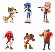 Kit 6 Bonecos Miniatura Sonic Amy Rose Coleção Action Figure kit 1 Kit 6 Bonecos Miniatura Sonic Amy Rose Coleção Action Figure kit 1