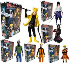 Kit 6 Bonecos Naruto Shippuden 17cm - Naruto Sasuke Kakashi Sennin Rikudou Itachi