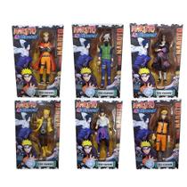 Kit 6 Bonecos Naruto Shippuden 17cm - Naruto Sasuke Kakashi Sennin Rikudou Itachi