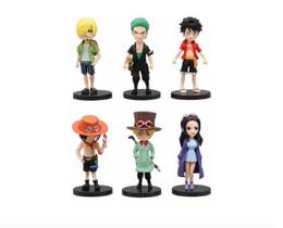 Kit 6 Bonecos One Piece Miniatura Action Figure Luffy Zoro