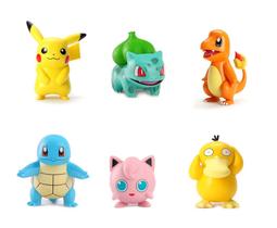 Kit 6 bonecos pokemon pikachu charmander bulbassauro squirtle venusaur jigglypuff