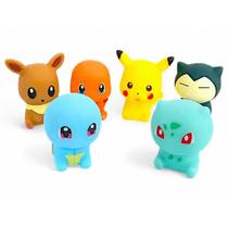 Kit 6 Bonecos Pokémon Pikachu Emborrachados com Som Brinquedos Barulhentos