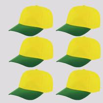 Kit 6 Bonés Dras Sports Amarelo e Verde
