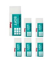 Kit 6 Borrachas Branca Pentel Hi-polymer Ain White Soft Pequena Kit 6 Borrachas Branca Pentel Hi-polymer Ain White Soft Pequena