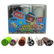Kit 6 Borrachas Personalizadas Sports Eraser Escolar