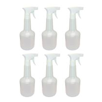 Kit 6 Borrifador Pulverizador Manual 500ml Branco Spray Stream Off Resistente Versátil Prático