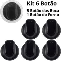 Kit 6 Botão Manipulo Do Fogão Brastemp Clean