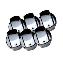 Kit 6 botões manipulo fogao vitrum preto ita001406